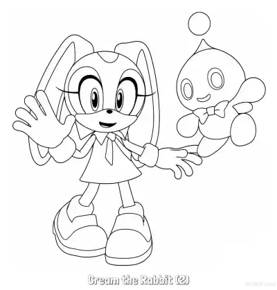 Free printable Cream the Rabbit (2) Coloring Page - Free Printable Sonic the Hedgehog Coloring Sheets coloring page
